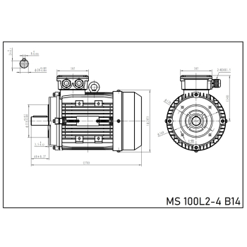Silnik elektryczny 3kW 1400 obr/min. 100 B14